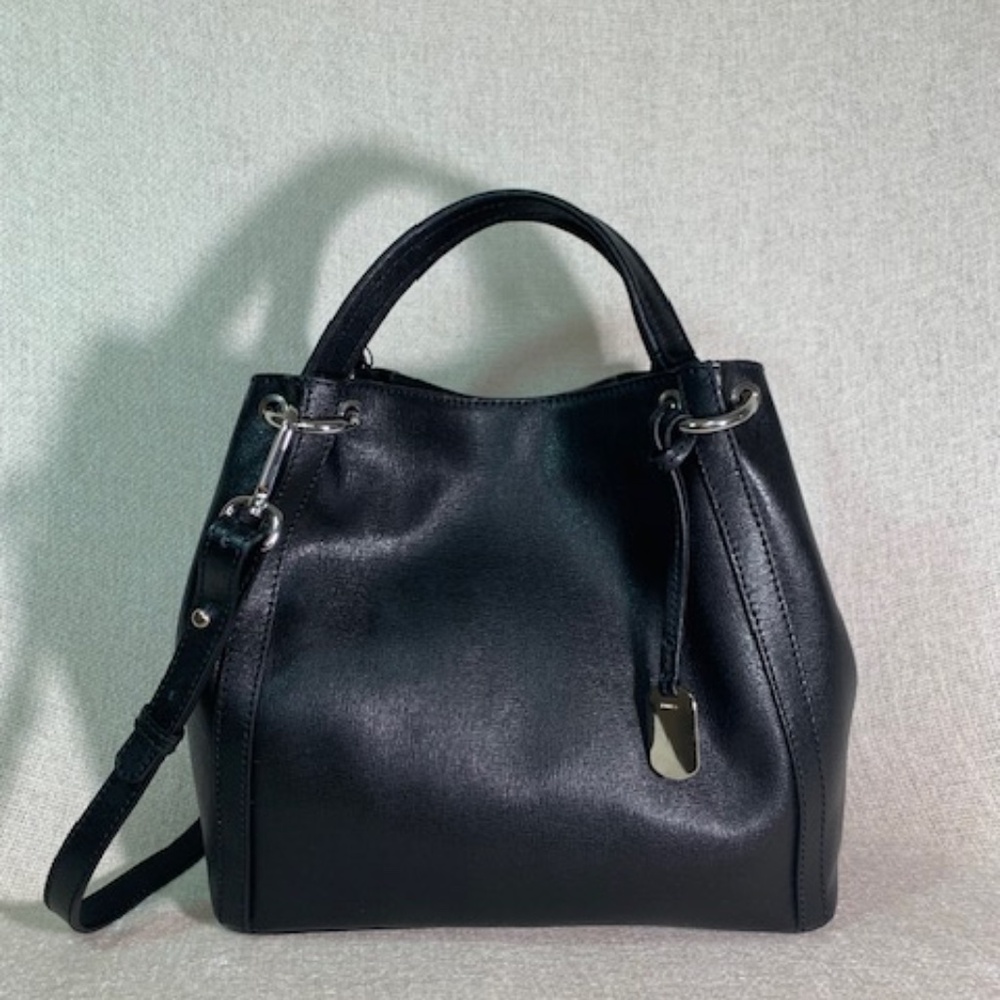 NEW FURLA Zaffiro Black Saffiano Leather Convertible Tote Bag - AUTHENTIC FURLA - Picture 10 of 16